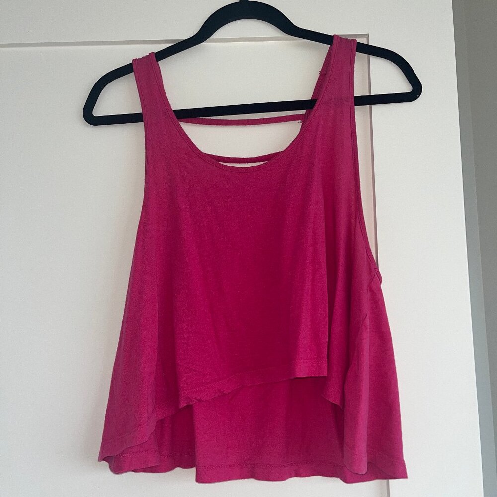 Pink tank top with open back